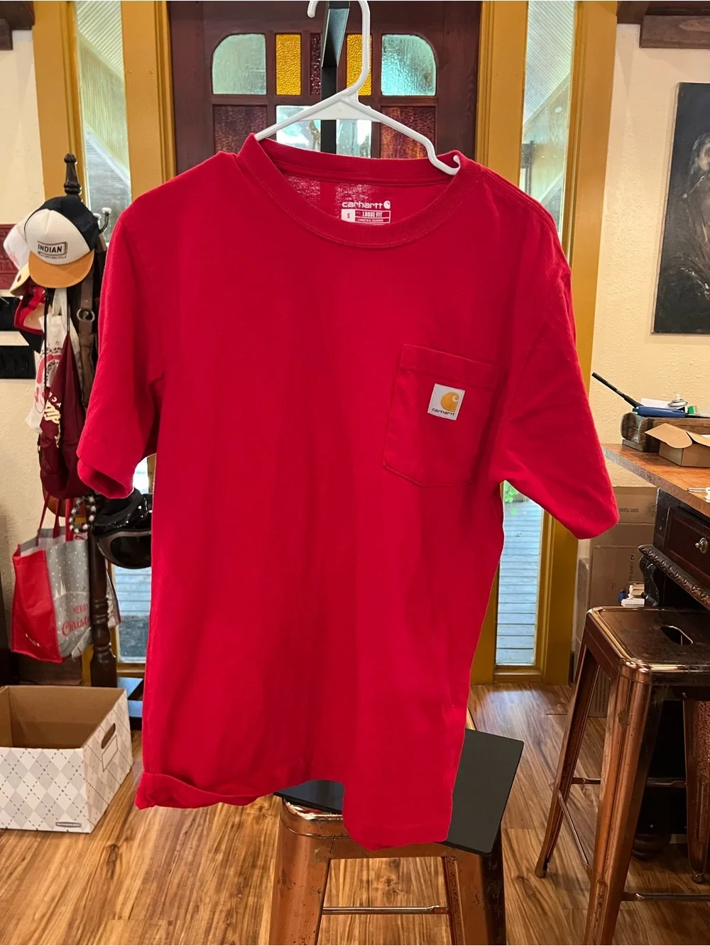 Carhartt Loose Fit Red Short Sleeve Pocket Tee